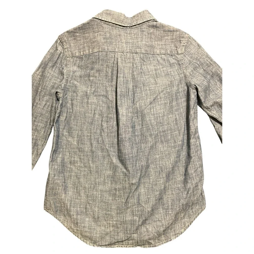 Ralph‎ Lauren Boys Sz 8 Chambray Button Down Shirt Blue Long Sleeve Cotton Logo